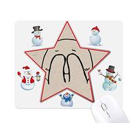 Shy Blindfolded Black Happy Pattern Christmas Snowman Family Star Mouse Pad