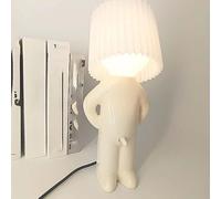 Shy Boy Table Lamp, a Little Shy Man Creative Lamp, Little Shy Man Creative Lamp Bedroom Table Lamp, Night Light Lamp Naughty Boy Eye Protection, A Little Shy Man Creative Lamp For Decor (A-White)