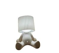 Shy Boy Table Lamp Creative LED Bedside Lamp Novelty Funny Desk Light Soft Warm Night Light Ambient Home Decoration (White)