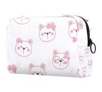 Shy Bubbies in Pink Bow Cosmetic Bag for Women, Travel Toiletries Bags Large Makeup Handy Pouch Organiser Bag with Zipper