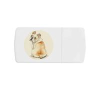 'Shy Bulldog Sitting' Pill Box with Tablet Splitter (PI00034433)