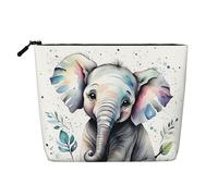 Shy Elephant Large Capacity Travel Makeup Bag, Makeup Bag for Women, Waterproof Single-Ply Imitation Hemp Portable Zipper Cosmetic Bag, Travel Essentials Toiletry BagCosmetic Organizer Pouch