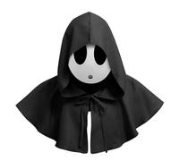 Shy Guy Mask with Cloak Funny Anime White Boys Girls Mask Halloween Christmas Carnival Costume Cosplay Props