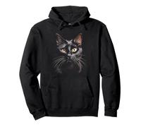 Shy Hiding Black Kitten - Kids & Adults Baby Cat Animal Pullover Hoodie