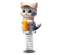 Shy Kitty Bobble, Cute bobblehead Cats Home Ornaments, Three Styles to Choose from, Can Be Placed Anywhere You Need Bouncing (#Drinking Kitty) Christmas Ornament Crystal (Grey, 10)