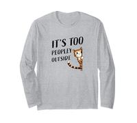 Shy Little Kitty Doding Small Talk, It's Too PEOPLEY Outside Long Sleeve T-Shirt