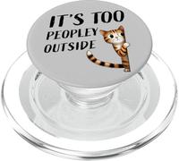 Shy Little Kitty Doding Small Talk, It's Too PEOPLEY Outside PopSockets PopGrip for MagSafe