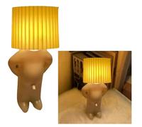 Shy Man Lamp, Cute Boy Night Light, Naughty Boy Creative Desk Lamp, A Little Desk Shy Man Lamp, Creative Night Light LED Plug-in Table Lamp for Bedroom, Bathroom, Toilet (Color : Yellow)