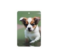 Shy Puppy Pattern Car Air Fresheners 4 Pcs Rectangle Hanging Aromatherapy Tablets Scented Fresheners For Bedroom Bathroom