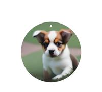 Shy Puppy Pattern Car Air Fresheners 6 Pcs Round Shape Hanging Aromatherapy Tablets Scented Fresheners For Bedroom Bathroom