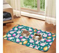 Shy rabbit faces Pet Absorbent Leather Tablecloth 30x45cm with Non-Slip Rubber Base for Cats and Dogs