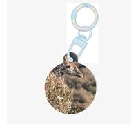 Shy Tan Giraffe Print Round Acrylic Pet Tag, Dog Neck Pendant Tags for Pets Circular Dog Cat Collar Name Tags