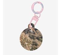Shy Tan Giraffe Print Round Acrylic Pet Tag, Dog Neck Pendant Tags for Pets Circular Dog Cat Collar Name Tags