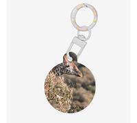 Shy Tan Giraffe Print Round Acrylic Pet Tag, Dog Neck Pendant Tags for Pets Circular Dog Cat Collar Name Tags
