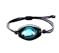 SHY878 Orgonite Bangle Natural Turquoises Energy Bracelet Charm Healing Jewelry Bracelet Obsidian Meditation Bracelet For Women (Length : Adjustable)