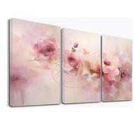 SHYAMIC Abstract Canvas Wall Art, Pink Large Canvas Prints Abstract Picture Poster Wall Art for Living Room Bedroom Bathroom Wall Decor, Modern Artwork - 20x30cm Framed