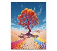 SHYAMIC Abstract colourful Wall Art, Tree Of Life Canvas Picture Art Wall Decor, Abstract Painting Artwork for Bathroom Living Room Office Decoration - 75x115cm Unframed
