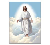 SHYAMIC Christian Jesus Canvas Wall Art, Jesus Walking On The Clouds Religious Poster Large Wall Décor Christ Artwork for Bedroom Modern Home Print Painting - 20x30cm Sans cadre