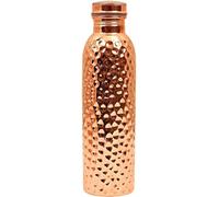 SHYAMVUN Hammered Copper Water Bottle 1 Liter / 34 Oz Extra Large - an Ayurvedic Pure Copper Vessel - Drink More Water, Lower Your Sugar Intake and Enjoy The Health Benefits Immediately