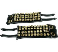 SHYAMVUN Kathak Dance Ghungroo Bells, 4-Line Black Leather Pad, 80 Brass Musical Bells, Classical Indian Dance, Professional Performance Set, 30.5x10.2x10.2 cm (4 Line)