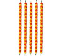 SHYAMVUN Multi Artificial Marigold Garland Flower Toran Pack Of 5 Phool Mala For Home Temple Decoration Diwali Pooja Indian Wedding, Outdoor Indoor Fake Flowers 5 Feet Each (PACK OF 10)