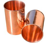SHYAMVUN Pure Copper Cups 300ml Pack of 2 | Ayurveda Water Glass Tumblers | Handcrafted Copper Drinking Glass for Daily Use | Traditional Copper Utensils for Home Kitchen