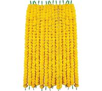 SHYAMVUN Yellow Artificial Marigold Garland Flower Toran Pack Of 5 Phool Mala For Home Temple Decoration Diwali Pooja Indian Wedding, Outdoor Indoor Fake Flowers 5 Feet Each (PACK OF 10)