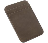 SHYCELOHES Mini Vertical Card Holder Dark Grey PU Leather Business Card Case with Multi Slots for ID Driving Licence Pouch Protector