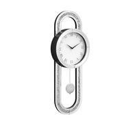 SHYFOY Decorative Wall Clock 31.5" Mirrored Pendulum Clock Silent Quality Quartz Luxury Large Wall Clocks with Crushed Diamond and Silver Glass for Living Room Home Decor & Gift