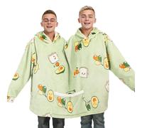 shyhand Matching Pjs for Couples Hoodies Pajamas Oversized Two Person Flannel Blanket Clothes with Pocektes (Green)