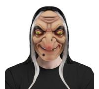 shyhand Witch Mask with White Hair Scary Old Lady Maks Horror Latex Masquerade Accessory for Adults Halloween (Witch Mask B)