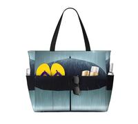 ShyHhts Black Umbrella In The Rain Large Capacity Beach Travel Bag, Women'S Handbag Is Waterproof And Sandproof, Suitable For Travel, Beach Vacation, Etc., Black, One Size