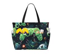 ShyHhts Gamepad Circuit Version Large Capacity Beach Travel Bag, Women'S Handbag Is Waterproof And Sandproof, Suitable For Travel, Beach Vacation, Etc., Black, One Size