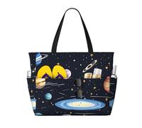 ShyHhts The Solar Family Large Capacity Beach Travel Bag, Women'S Handbag Is Waterproof And Sandproof, Suitable For Travel, Beach Vacation, Etc., Black, One Size