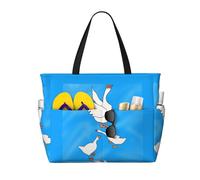 ShyHhts White Goose House Large Capacity Beach Travel Bag, Women'S Handbag Is Waterproof And Sandproof, Suitable For Travel, Beach Vacation, Etc.