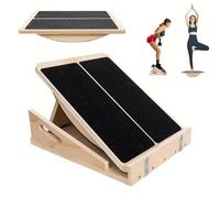 SHYICHENG Adjustable Balance Board & Slant Board, Non-Slip Wooden Balance Training Board for Squat, Stretching, Squat, Yoga, Physical Therapy, Standing Desk & Home Gym