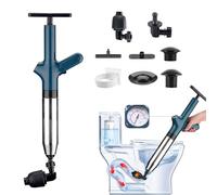 SHYICHENG Toilet Unblocker Kit High Pressure Plunger with Replaceable Heads for Clogged Pipes, Sewer Unclogger/Drain Cleaner Tool for Bathroom, Kitchen, Sink, Bathtub