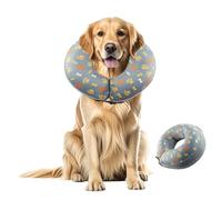 Shyllin Inflatable Dog & Cat Collar with Adjustable Velcro Fastener, Suitable for Surgery or Wound Healing, Anti-Licking (Grey B, XL)