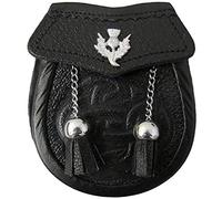 SHYNE KILTS U.K Baby Celtic Embossed Sporran -Thistle On Flap With 2 Tassels & Chain Belt