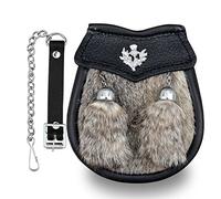 SHYNE KILTS U.K Boy Semi Dress Grey Kilt Sporran with a Thistle Emblem & Chain Belt