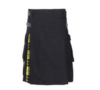 SHYNE KILTS U.K Men's Hybrid Leather Straps, Cotton & Tartan Utility Kilt - Macleod of Lewis (50")