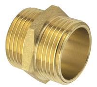 SHYNE Premium 1 inch Double Nipple External Thread on Both Sides Made of Brass Robust and Rustproof - Connection Nipple - Pipe Nipple