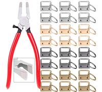 shynek Key Fob Hardware, Keychain Hardware Set Includes 40pcs Key Fob Hardware 1 Inch with Key Fob Hardware Pliers for Wristlet Keychain, Key Lanyard and Key Chain Making Hardware Supplies, Assorted