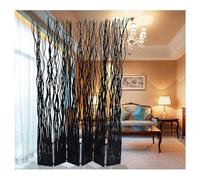 SHYP 5.7 FT Tall Wood Room Divider, 6 Panel Room Dividers and Folding Privacy Screens, Home Office Decorative Separation Wall Divider, Room Partitions Freestanding - Black