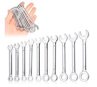SHYSBV 10PCS Mini Combination Wrench Set,4-11mm Metric Small Ignition Wrenches,Open and Box End Wrench Set,Dual-use Mini Ignition Spanner Repair Too lfor Automotive Bike Industry Machine Appliance