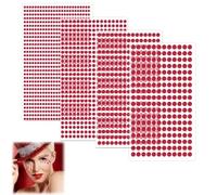 SHYSBV 1792 pcs Self-Adhesive Rhinestone Stickers Gem Stickers Jewels Crystal Embellishment Sheet for Crafts DIY Card Making (3mm/4mm/5mm/6mm)-Red