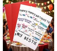 SHYSBV 2PCS Best Friend Birthday Card,Funny Bestie Birthday Card with Envelope,Happy Birthday to my Bestie,Cute Birthdays Greetings Card for Best Friend,Sister,Niece