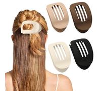 SHYSBV 4PCS Flat Hair Clips for Women,Curved Design Duckbill Hair Clips,Matte Strong Hold Hair Claw Clips for Lying,Driving, Thick Hair,Hair Accessories for Thin,Thick Hair Women and Girls (Neutral)