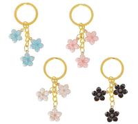 SHYSBV 4pcs Flower Keyring Cute Flower Keychains - Adorable and Stylish Key Rings for Womens Handbags Cute Key Chain,Valentine's Day Anniversary Christmas Birthday Mothers Day Gifts