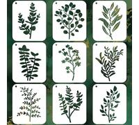 SHYSBV 9 Pcs Flower Stencils, 21 x 14.8 cm Reusable Plant Stencils for Painting, Drawing Templates for DIY Art Crafts, Notebook, Scrapbook, Wall Decor